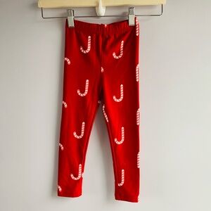 NWT Agnes & Dora Leggings Red White Candy Cane Holidays Stretch Little Girl XS
